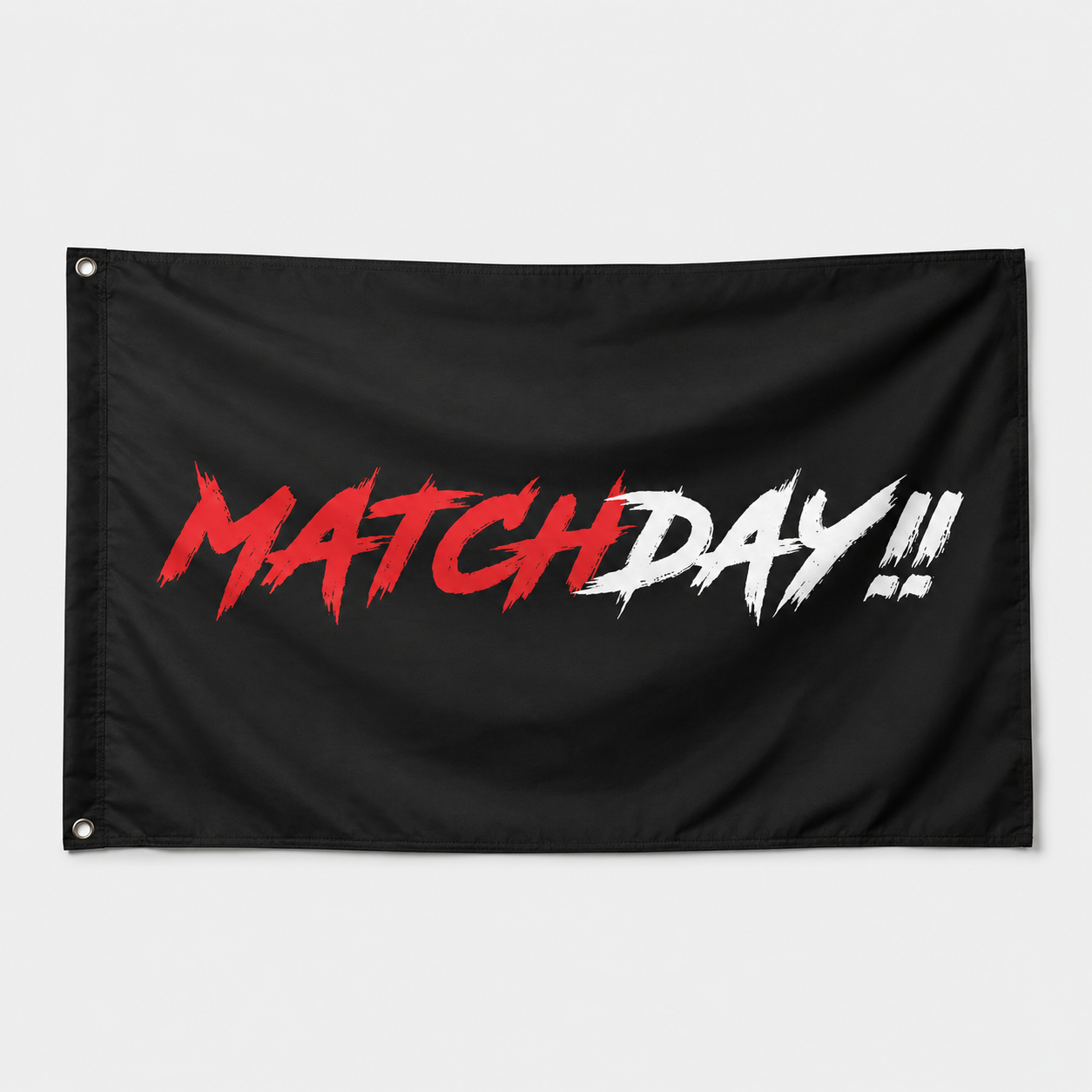 Matchday voetbal vlag zwart rood wit voor echte voetbalfans en stadion sfeer | Skilliecam